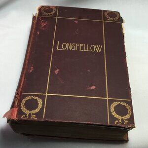 1902 VTG Longfellow's Complete Poems Illustrated Hardback Book Antique